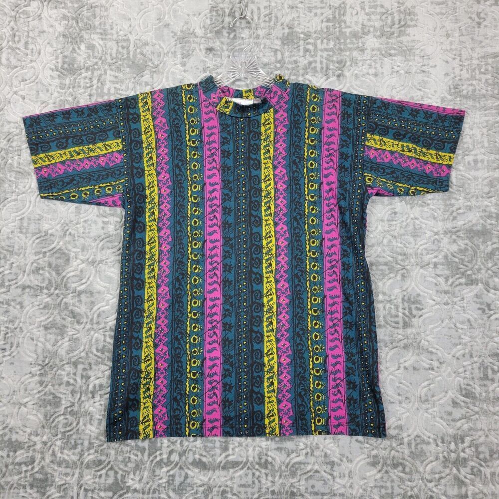 Vintage Diana Marco T Shirt Womens 16 (XL) Colorful Short Sleeve USA Fun Pattern